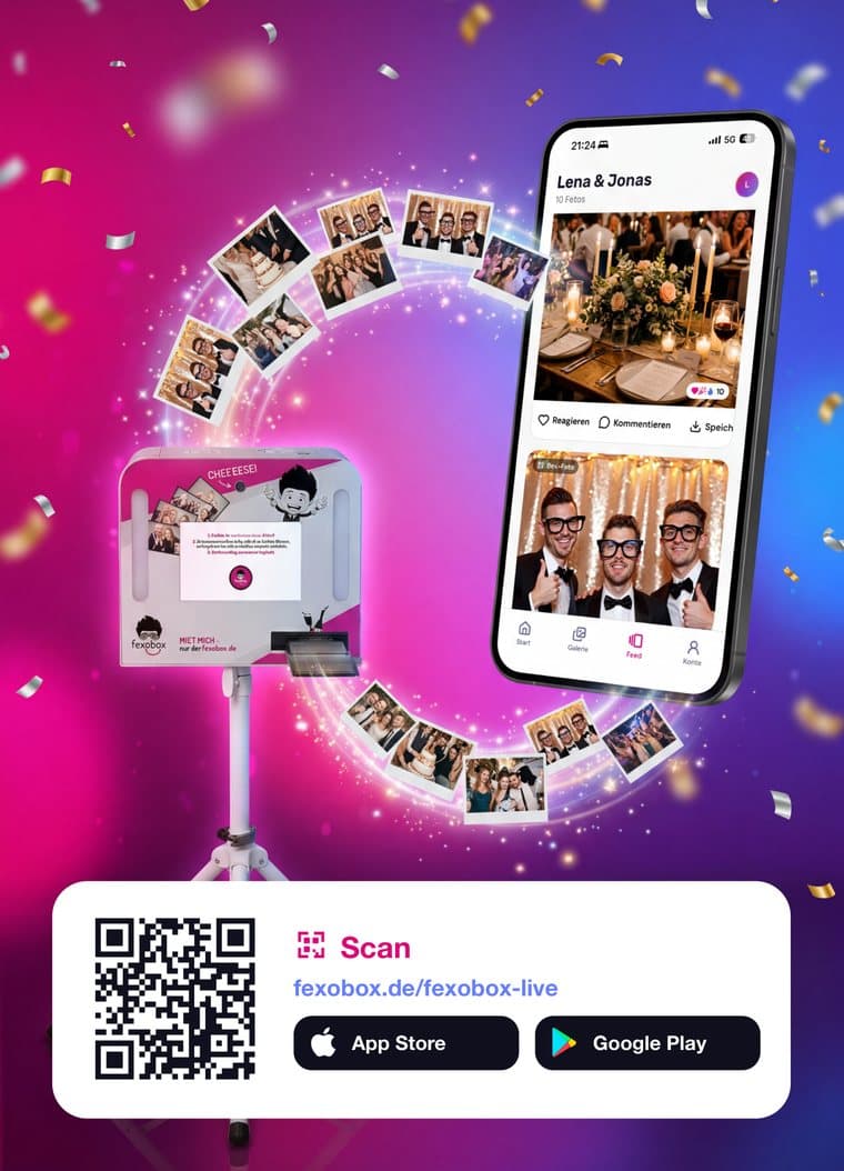 Flyer FexoBox Live avec QR code pour télécharger l'appli