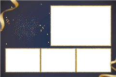 Modèle d’impression photobooth Blue Gold Birthday – catégorie Anniversaire