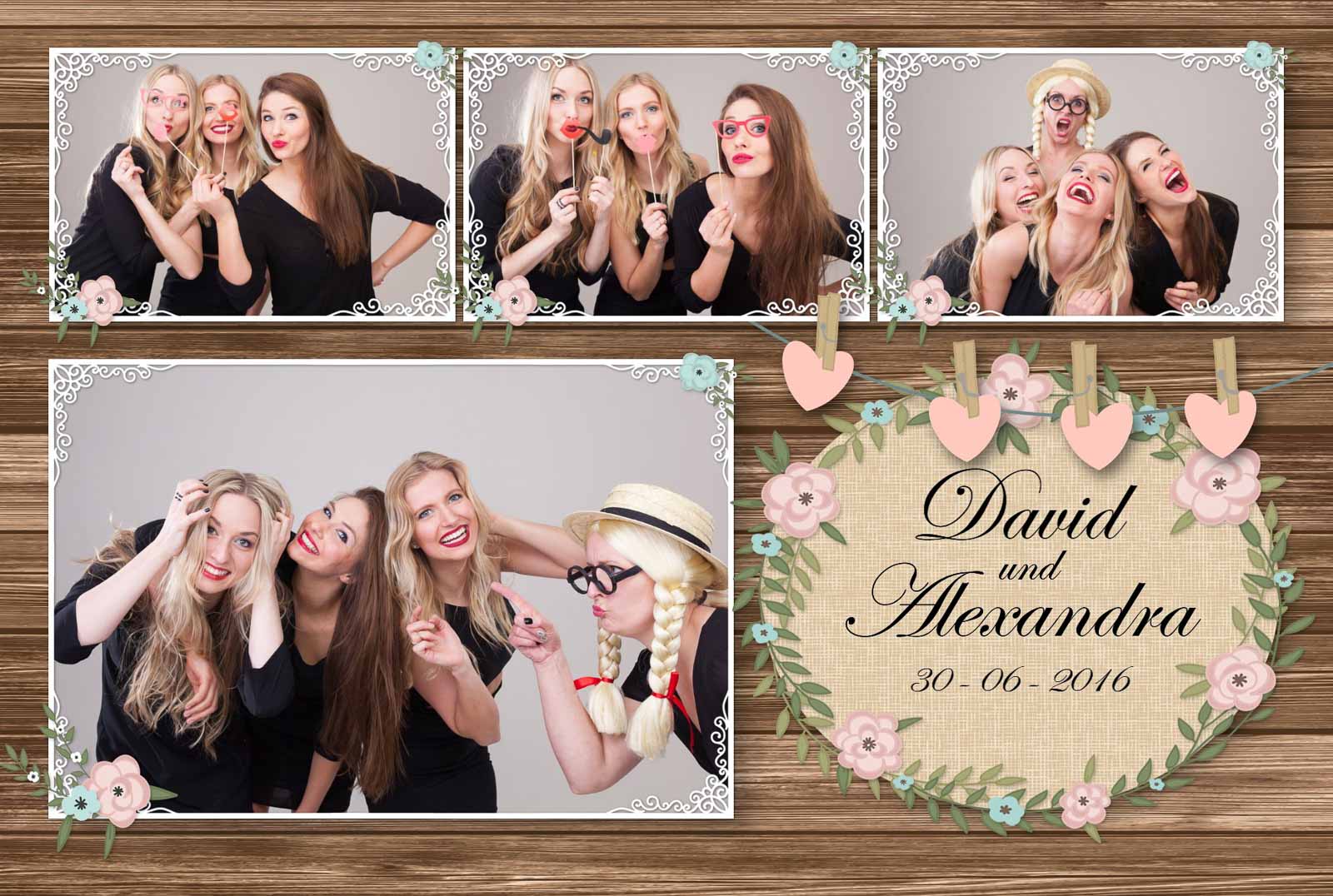 Modèle de tirage photobooth Bouquet